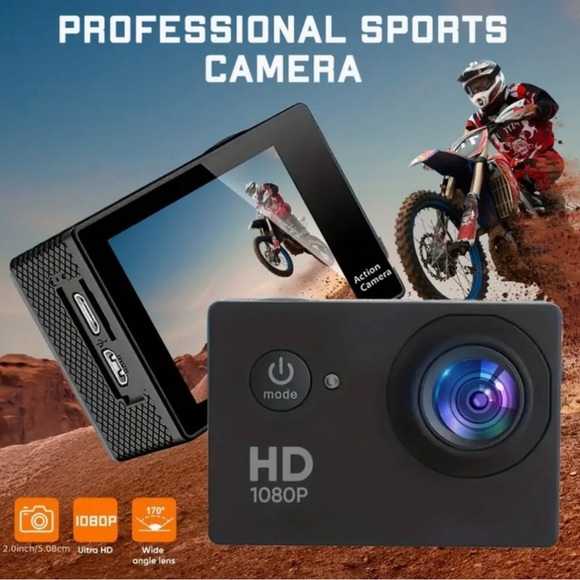 HD 1080P Black Action Camera - Picture 3 of 4